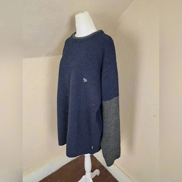 Free People Men's Wool Blend Blue/Gray Crewneck Sweater Size L Vintage - Picture 5 of 11